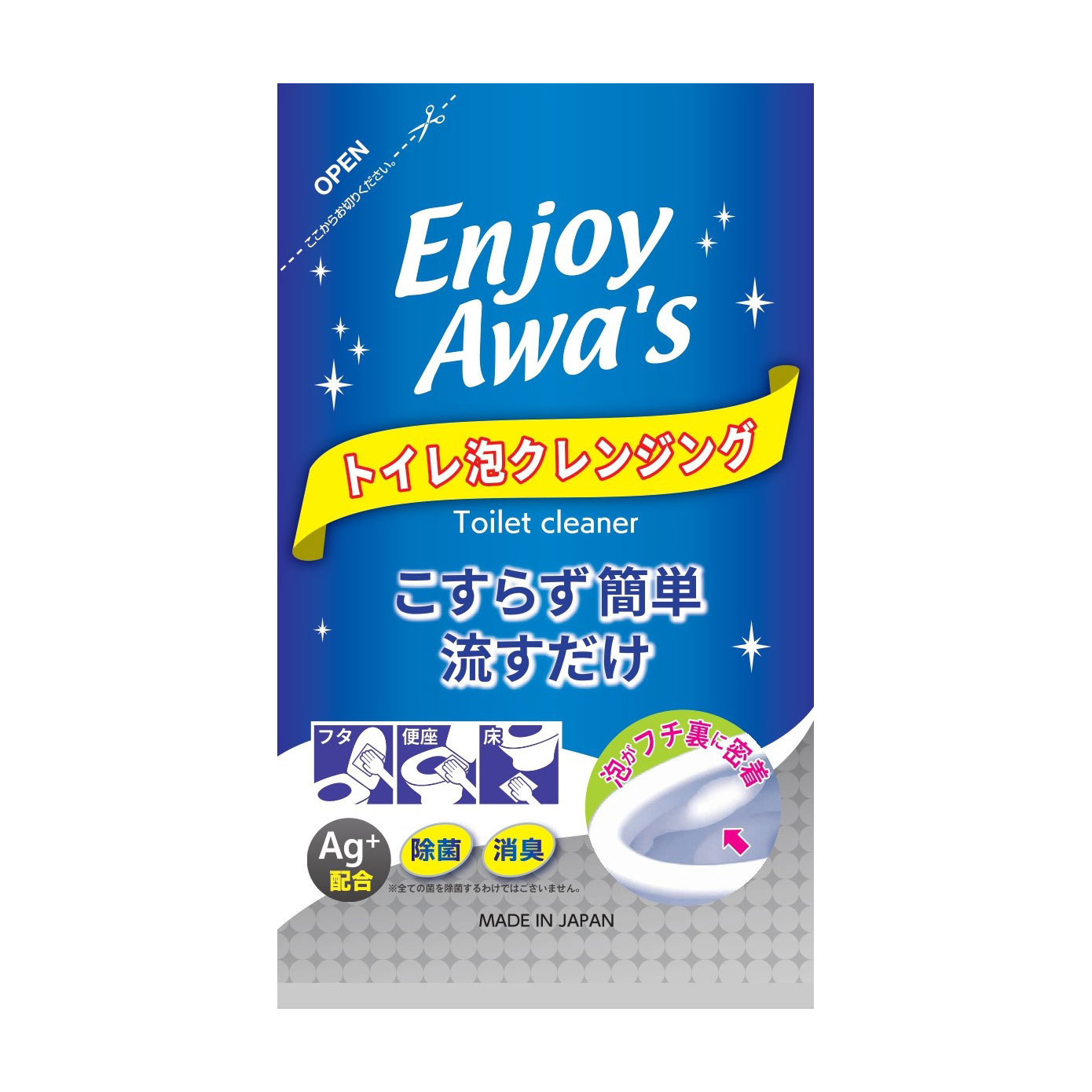 Спрей-піна для миття унітазів Rocket Soap Toilet Cleaner Enjoy Awa's з іонами срібла, 250 мл (дойпак)
